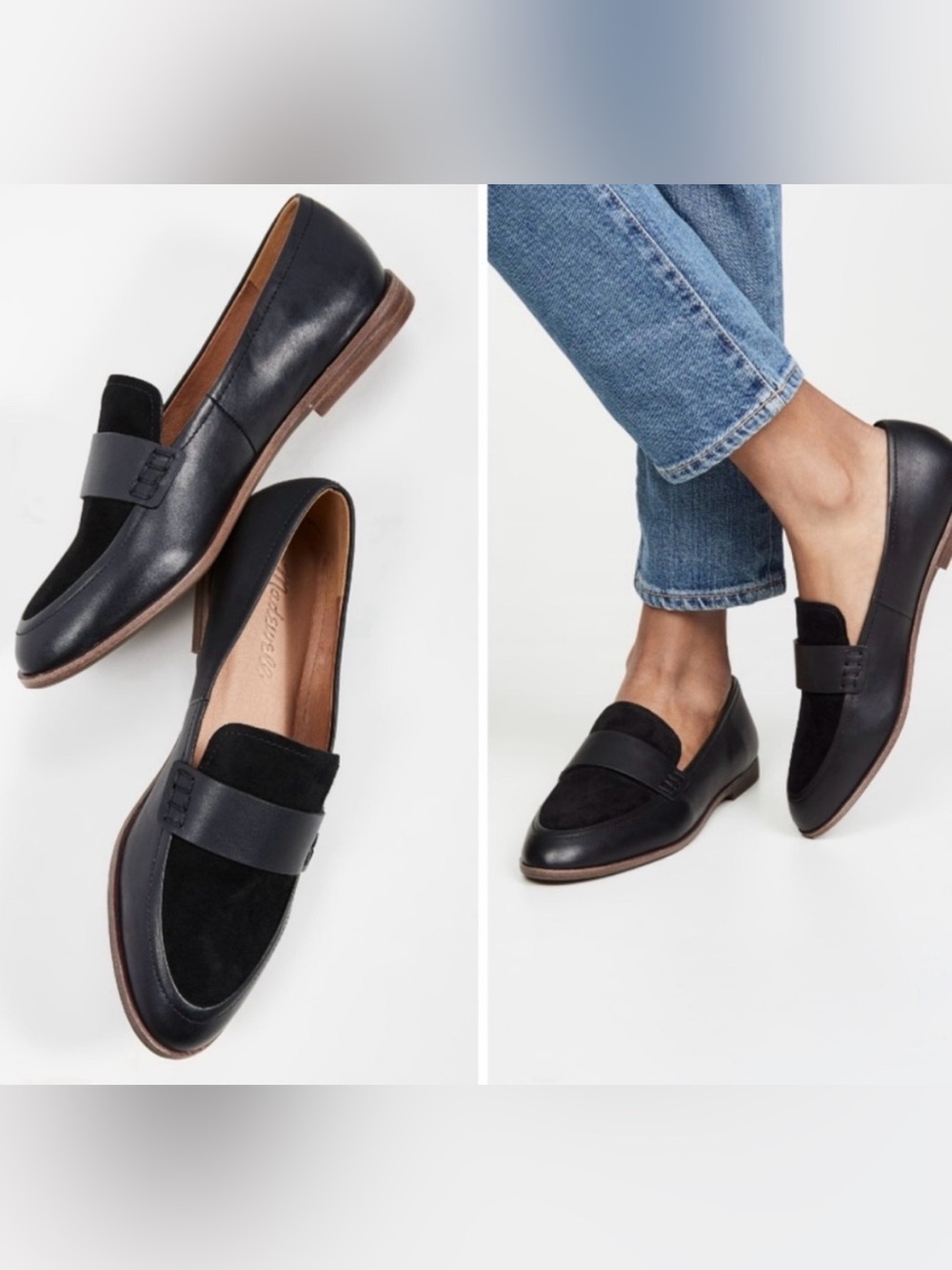 Madewell The Alex Loafer in Leather and Suede, Size 7.5